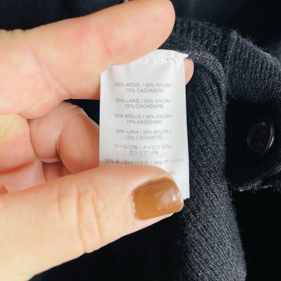 J. Crew Women’s Large Black V Neck Wool Cashmere Cardigan Sweater - Picture 3 of 4